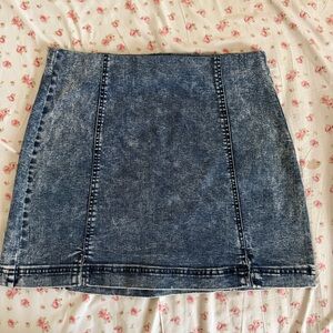 Garage Acid Wash Denim Mini Skirt
